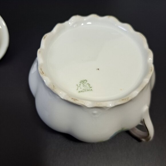 Heinrich Lidded Sugar Bowl H&C Bavaria Germany Floral Design - Picture 14 of 15